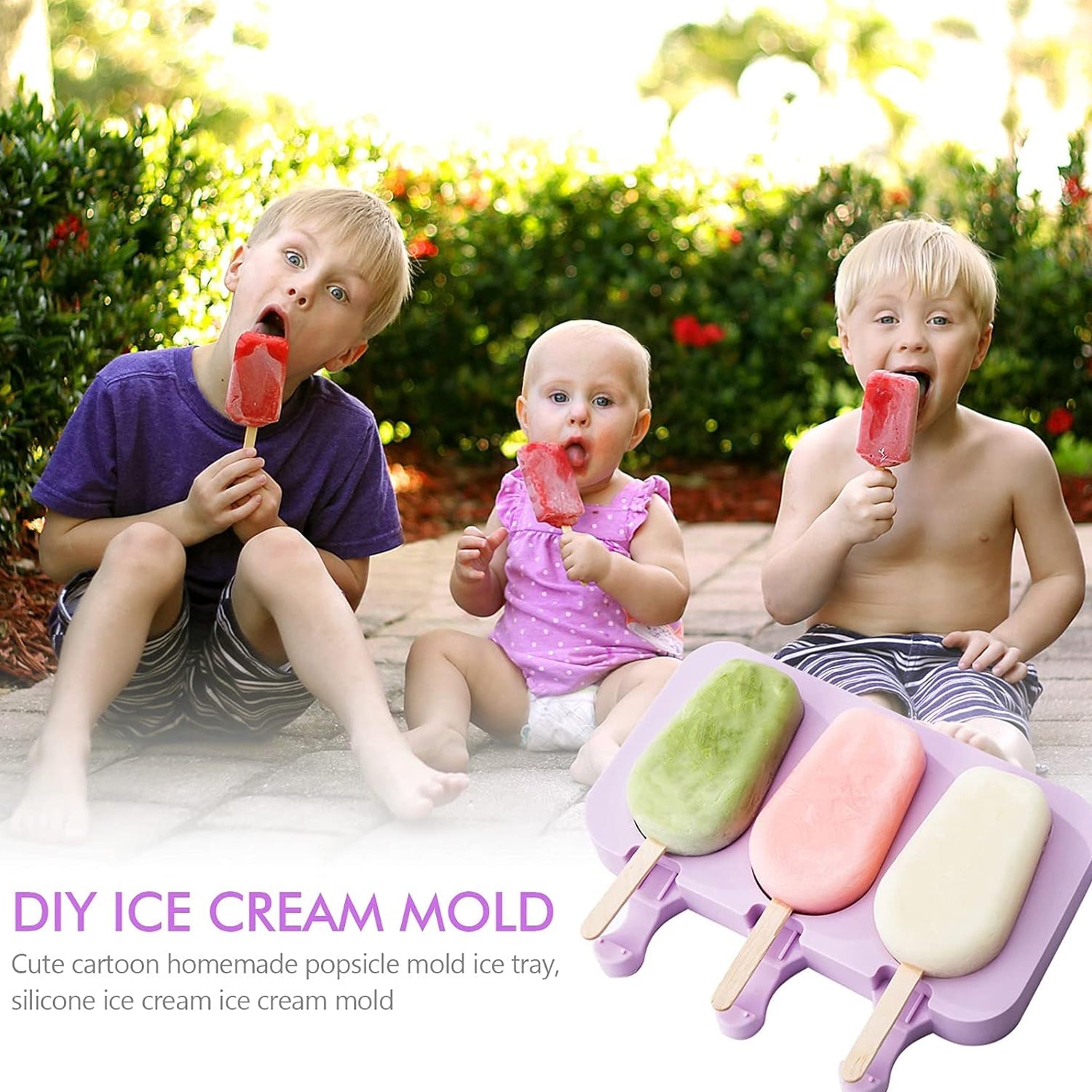 10031 Silicone Popsicle Molds, Ice Pop Maker Molds with Lids and Sticks for Kids DIY Homemade Ice Cream, (With 50 Sticks) 10031 Silicone Popsicle Molds, Ice Pop Maker Molds with Lids and Sticks for Kids DIY Homemade Ice Cream, (With 50 Sticks)